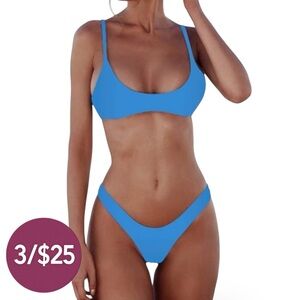 SherryDC • Brazilian Thong Bikini Bottom • Blue • Size M